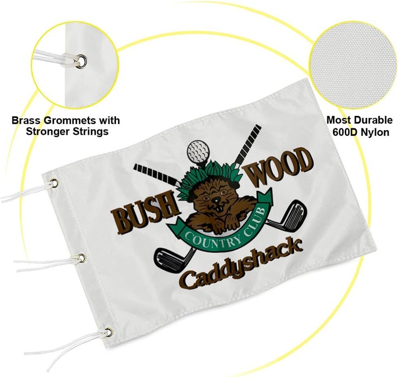 2BUT Standard Bushwood Country Club .Golf Pin Flag Practic Putting Green Golf Flag For Backyard Garden Double-Sewn 600D Nylon Miniature Pin Flag (BWD 20"X13" Grommet) - Image 3
